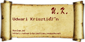 Udvari Krisztián névjegykártya